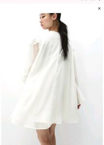 Frill -  Trimmed Chiffon Tunic Dress