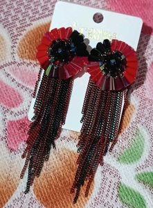 Red Contemporary Drop Earrings🔴