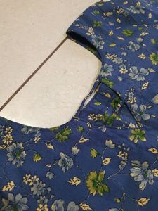 Blue Flower Printed Top