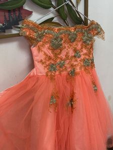 Orange Tulle Party Dress For Baby Girl