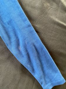 Zara Blue Ruched Long Sleeve Top