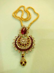 Gold-Tone Ruby & Crystal Necklace