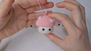 Crochet Cute Mushroom Keychain