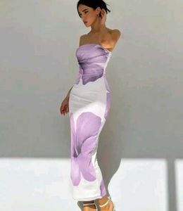 Floral Print Bodycon Maxi Dress