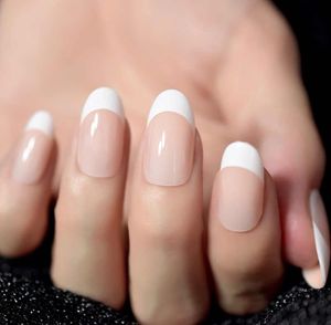 Store2508 Press on French Nails Set 24 Pcs