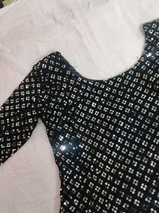 Black Sequin Kurta Set
