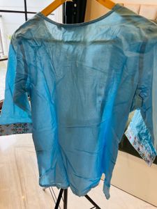 Embroidered Blue Top/ Short Kurti