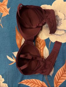 Elegant Burgundy Bra (Padded, Non Wired)