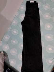 Wide Leg Black Denim Jeans