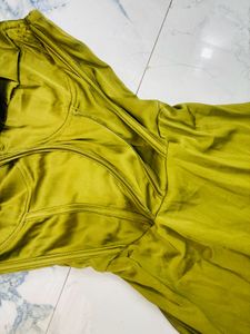 Olive Green Satin Slip Dress