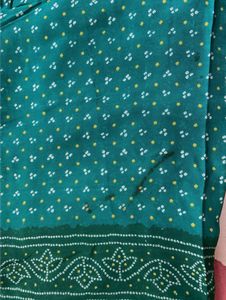 Sea Green Bandhani Print Saree
