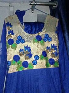 Blue Floral Embroidered Kurta Set