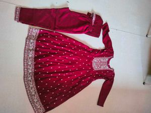 Elegant Maroon Embroidered Kurta Set