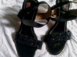 Crystal Black Heels 👠 Women