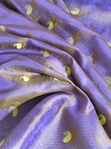 Purple &amp; Gold Kanchipuram Silk Saree