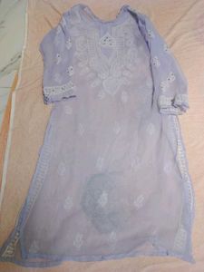 Lilac Chikankari Kurti