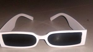 Retro Rectangular White Sunglasses