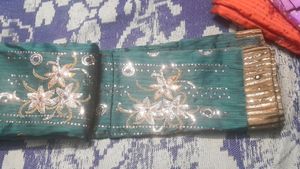 Combo Of Dark Green And Orange Color Saree😍❤️‍🔥