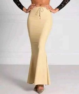 Cream Mermaid Skirt Shapeware Under Saree