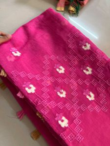 Pink Embroidered Saree