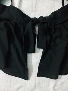 Black Flowy Backless Cami Top