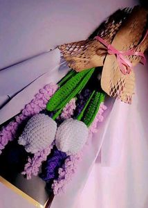 Crochet  Tulips And Lavender Flower Bouquet 💐