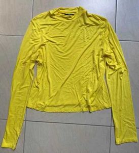 SHEIN Neon Yellow Mock-neck Thumb Hole Tee