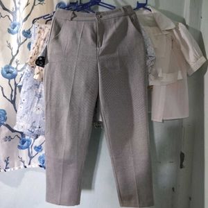 Gray Straight Leg Trousers