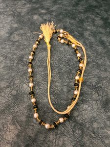 Beaded Pearl & Onyx Necklace