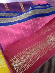 Blue &amp; Yellow Silk Saree