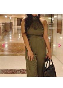 Olive Green Backless Jumpsuit