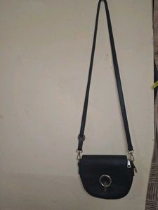 Black Croc Embossed Crossbody Bag