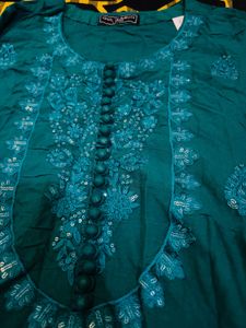 Elegant Green Embroidered Kurta Original Gul Warun