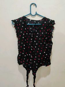 Cute Heart Print Top