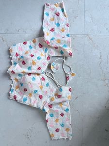 Embroidered White Unused Blouse Combo