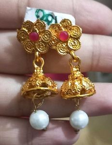 Gold-tone Jhumka Earrings