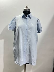 Blue Puff Sleeve Shirt