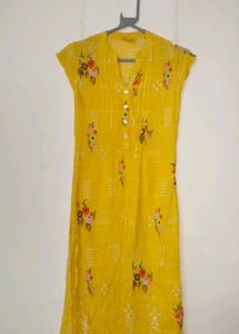 Yellow Floral Kurti