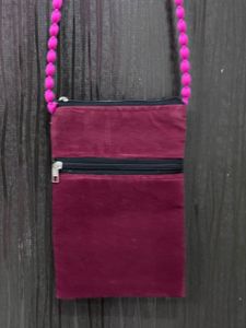 Embroidered Purple Crossbody Bag