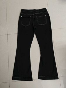 Stylish Flared Black Denim Jeans