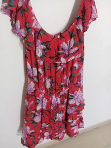 ♥️ Red shoulder off top dress