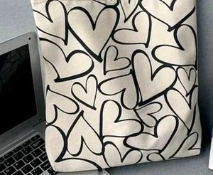 Heart Print Tote Bag