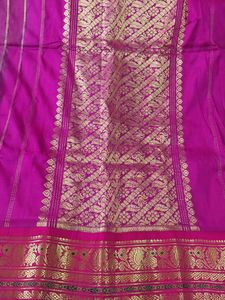 Magenta Silk Saree with Gold Details