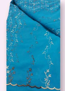 Pretty Blue Color Saree With Blouse