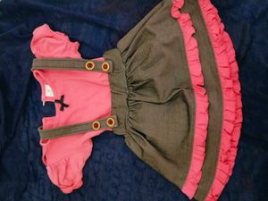 Baby Girl Skirt Dungaree With Top