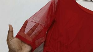 Red Mesh Midi Dress