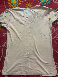Peach Casual Top with Cute Cactus Print