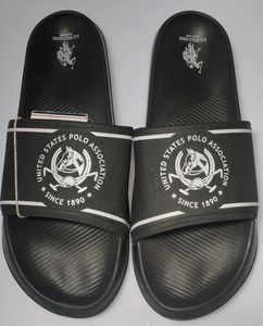 US POLO ASSN Mens Black Flip Flop Sliders