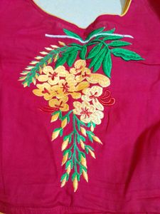 pink Embroidered Blouse