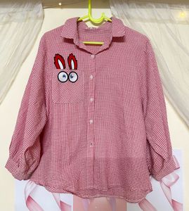 Red Gingham Bunny Pocket Blouse